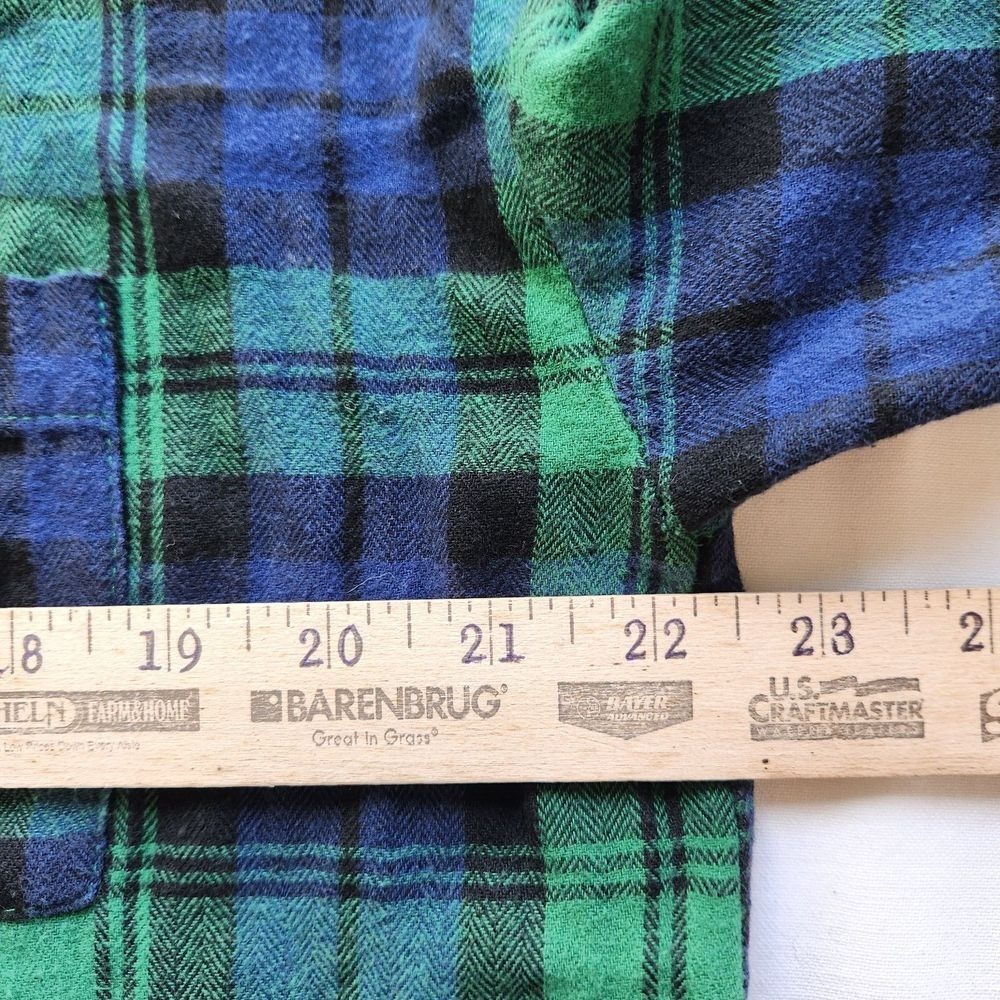 Blu Pepper Womens Boho Flannel‎ Shacket Size M/L Jacket Blue Plaid Fringe Hem - Picture 3 of 8
